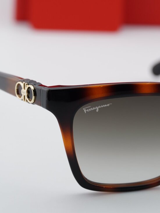 Salvatore Ferragamo SF1027S 214 Square Sunglasses - Havana / Grey main image 6